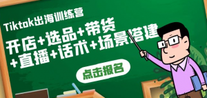 Tiktok开店运营赚钱课：开店+选品+带货+直播+话术+场景搭建！-打鱼晒网学习库 - 实用知识干货分享，轻量碎片化学习首选
