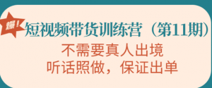 短视频带货训练课程：不需要真人出境，听话照做，保证出单-打鱼晒网学习库 - 实用知识干货分享，轻量碎片化学习首选