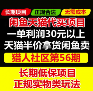 天猫商品半价代买项目：价值688元的闲鱼卖货教程-打鱼晒网学习库 - 实用知识干货分享，轻量碎片化学习首选