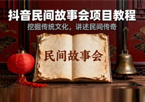 抖音民间故事会项目教程：操作门槛低可批量复制-打鱼晒网学习库 - 实用知识干货分享，轻量碎片化学习首选