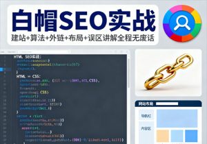 《白帽SEO实战》建站+算法+外链+布局+误区讲解全程无废话-打鱼晒网学习库 - 实用知识干货分享，轻量碎片化学习首选
